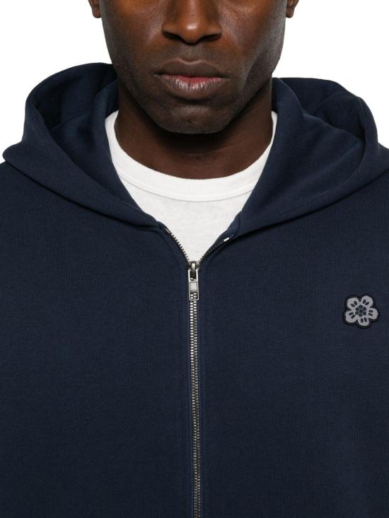 26SS 겐조 와일드 타이거 엠브로이더드 후드 티셔츠 FG55HO2034MJ76 NAVY - KENZO