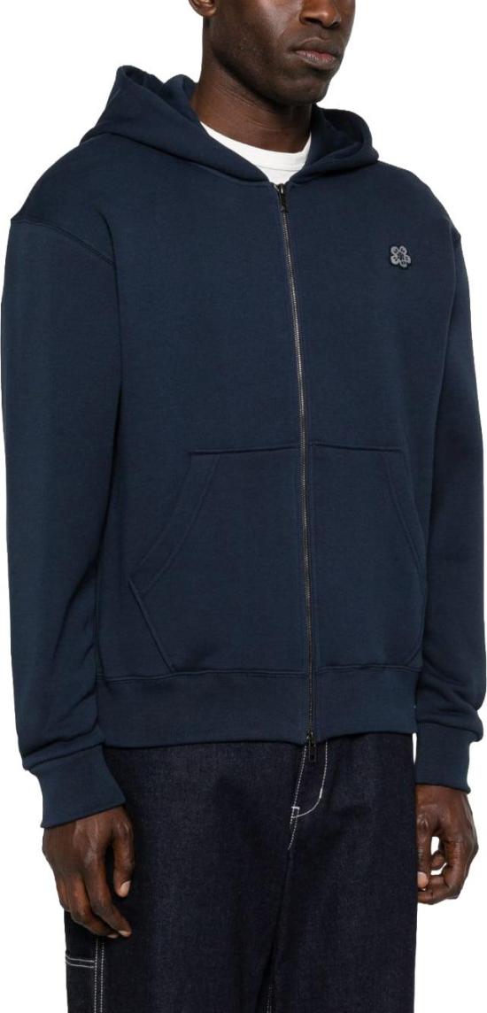 26SS 겐조 와일드 타이거 엠브로이더드 후드 티셔츠 FG55HO2034MJ76 NAVY - KENZO