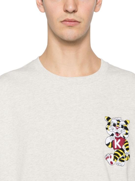 26SS 겐조 Wild Tiger 자수 오버사이즈 티셔츠 FG55TS4044SY93 LICHTGREY - KENZO