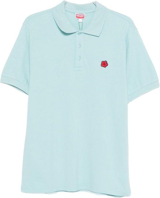 26SS 겐조 보케 플라워 코튼 슬림 폴로 셔츠 FF65PO1534PU62 LICHTBLUE