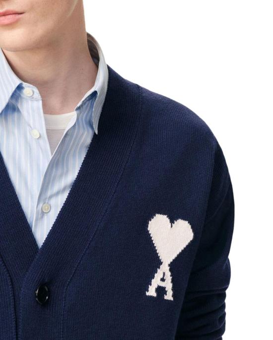 26SS 아미 울 드 하트 가디건 UKC380KN0156A116 NAVY - AMI