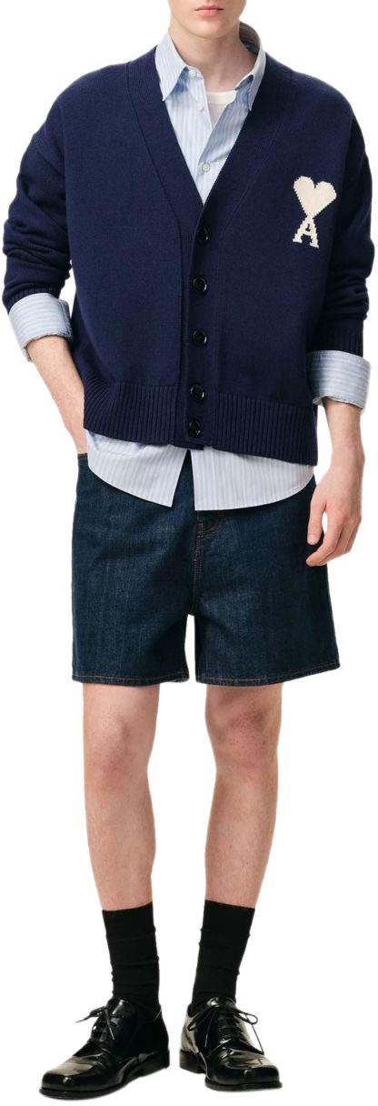 26SS 아미 울 드 하트 가디건 UKC380KN0156A116 NAVY - AMI