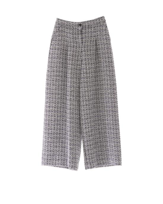  칼라거펠트 팔라초 팬츠 246W1002 800 black white silver NERO MULTI