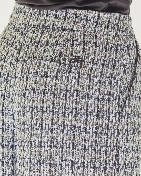  칼라거펠트 팔라초 팬츠 246W1002 800 black white silver NERO MULTI - KARL LAGERFELD