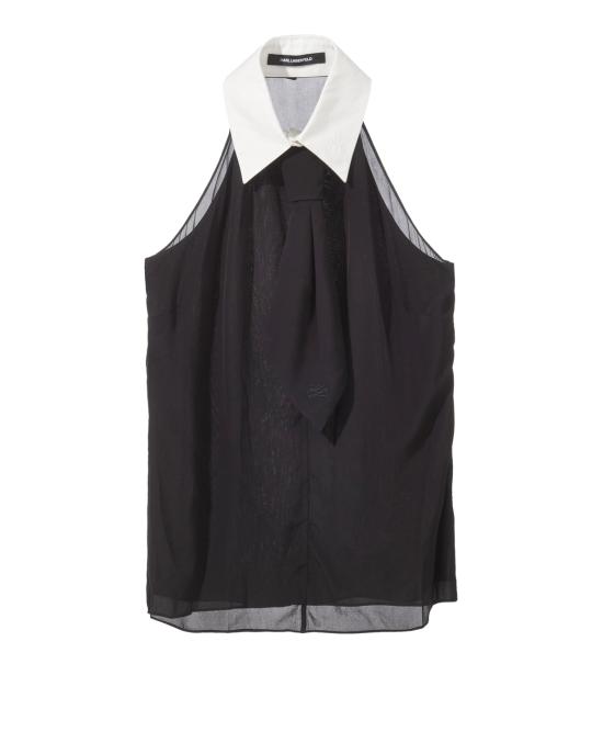  칼라거펠트 민소매 티셔츠 245W1607 998 BLACK WHITE NERO