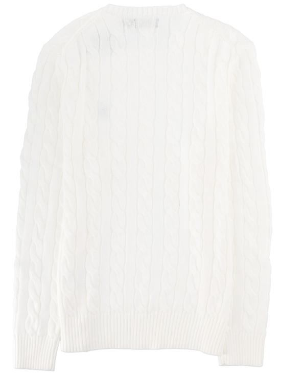26SS 폴로 랄프로렌 로고 자수 케이블 니트 스웨터 710775885 033WHITE - POLO RALPH LAUREN