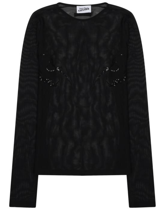 26SS 장 폴 고티에 긴팔 티셔츠 TO433 M01600 BLACK