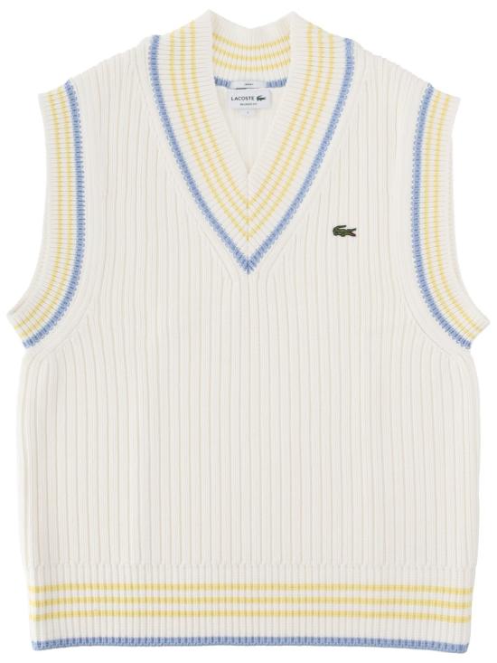26SS 라코스테 니트 베스트 AH0614 4I5 IVORY