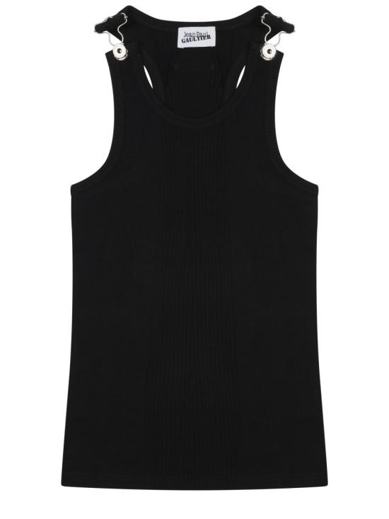 26FW 장 폴 고티에 민소매 티셔츠 TO380 J01400 BLACK