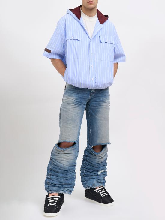 26SS 피디에프 반팔 셔츠 NDFM06003TS060AZBRD Light blue - PDF