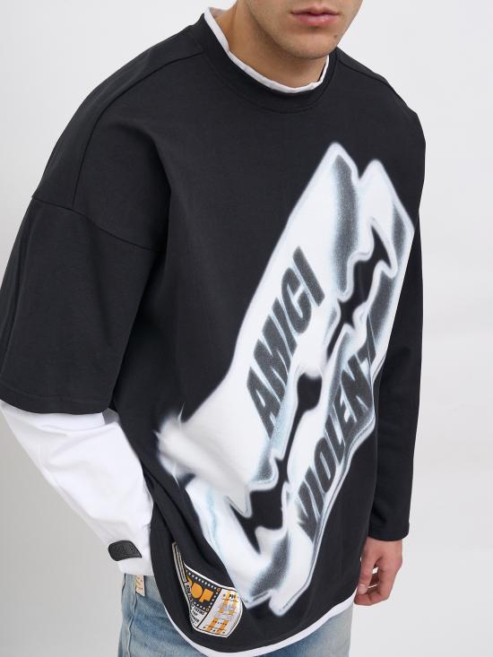 26SS 피디에프 긴팔 티셔츠 NDFM54039TJ101BLADE Black - PDF