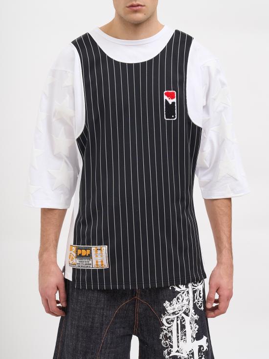 26SS 피디에프 긴팔 티셔츠 NDFM54045TJ101BLKWH Black White