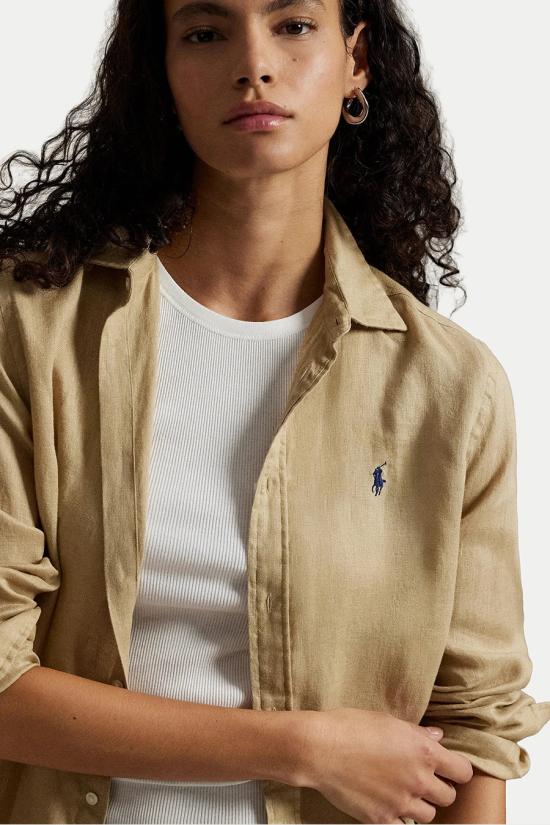 26SS 폴로 랄프로렌 포니 자수 리넨 셔츠 (211970730009) 211970730506 Beige - POLO RALPH LAUREN