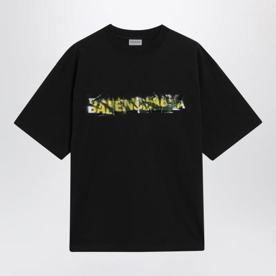 26SS 발렌시아가 반팔 티셔츠 764235TUVI6 Black