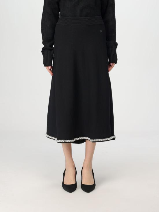  칼라거펠트 롱 스커트 246W1207 999 black NERO