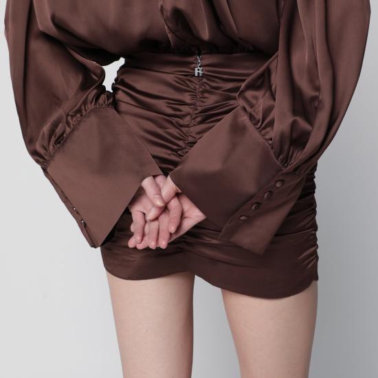 26SS 로테이트 바이 크리스텐슨 숏 원피스 1159082037PL Brown - ROTATE BY BIRGERCHRISTENSEN