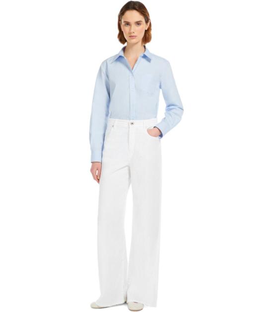 26SS 위켄드막스마라 메디나 코튼 팬츠 2615131051600 002 34 White - WEEKEND MAX MARA