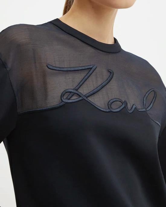  칼라거펠트 긴팔 티셔츠 246W1806 999 black NERO - KARL LAGERFELD