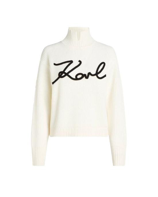  칼라거펠트 터틀넥 246W2000 101 White Black BIANCO