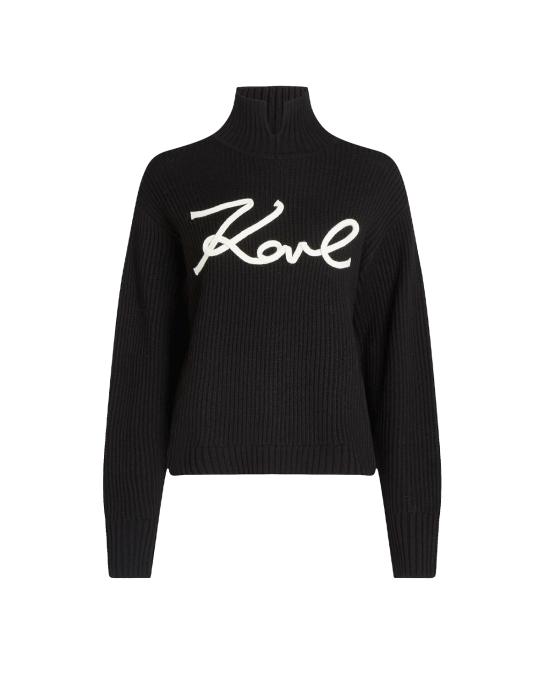  칼라거펠트 터틀넥 246W2000 998 black white NERO