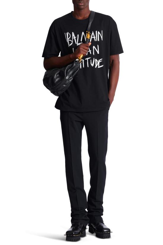 26SS 발망 반팔 티셔츠 GH1EG225GF40 EAB NOIR BLANC - BALMAIN