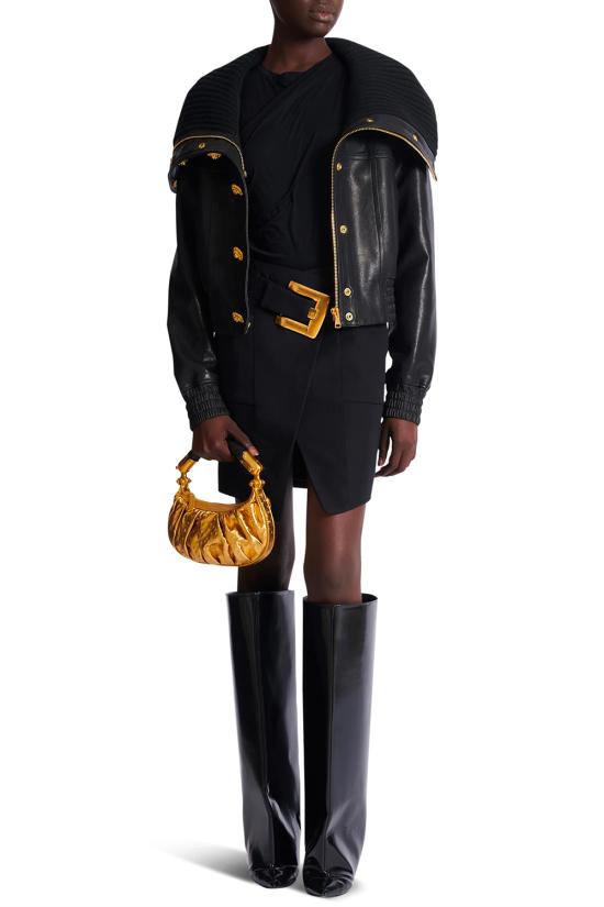 26SS 발망 미디 스커트 GF1LBB22WC09 0PA Black - BALMAIN
