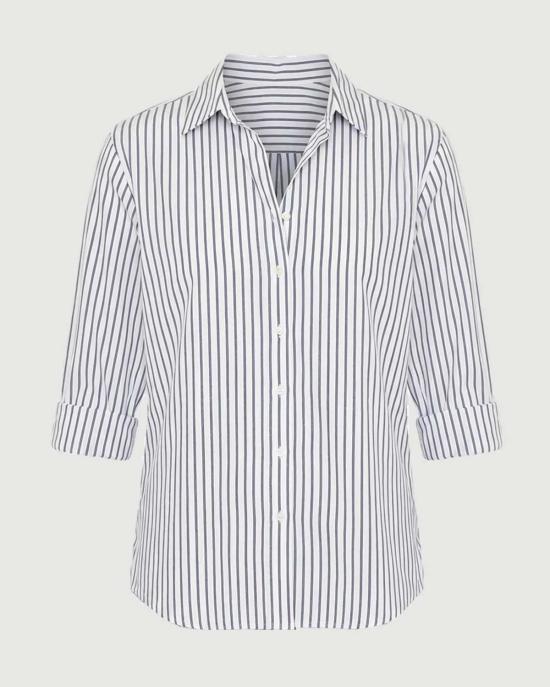  시레나 셔츠 보 셔츠 블루