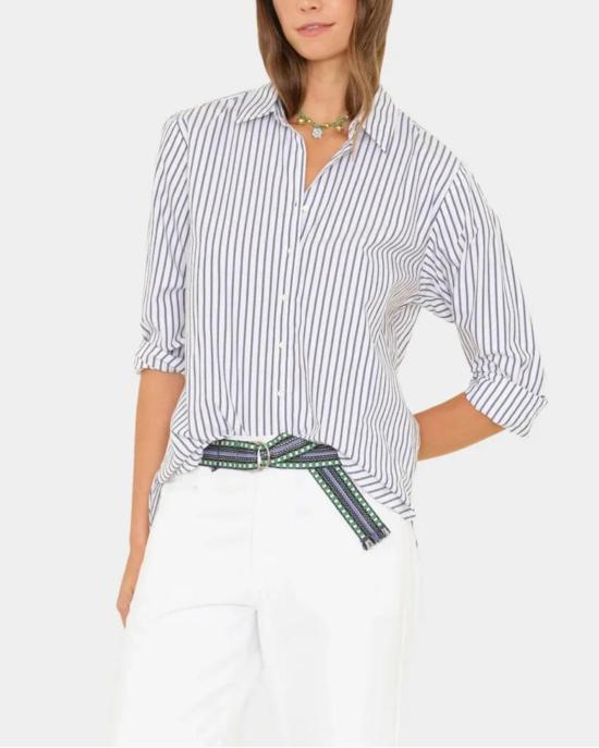  시레나 셔츠 보 셔츠 블루 - XIRENA