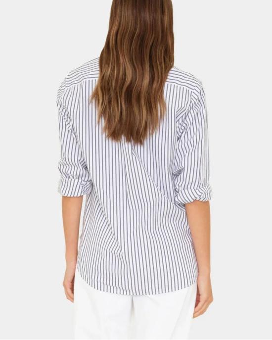  시레나 셔츠 보 셔츠 블루 - XIRENA