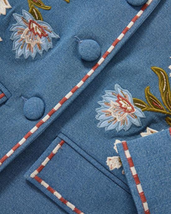  베로니카비어드 데님 자켓 베로니카 비어드 비카리아 자수 재킷 씨 글레어 - VERONICA BEARD