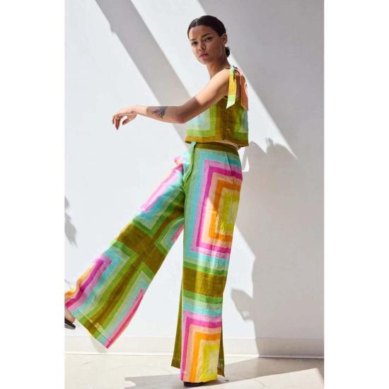  Hope for Flowers by Tracy Reece 민소매 티셔츠 트레이시 리스의 Hope For Flowers 타이 숄더 쉘 탑 동심원 사각형 - OTHER BRANDS