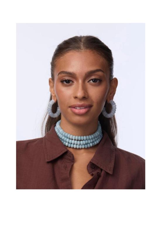  레레 사도히 이어링 Le Le Sadoughi 블루 어벤츄린 후프 - LELE SADOUGHI