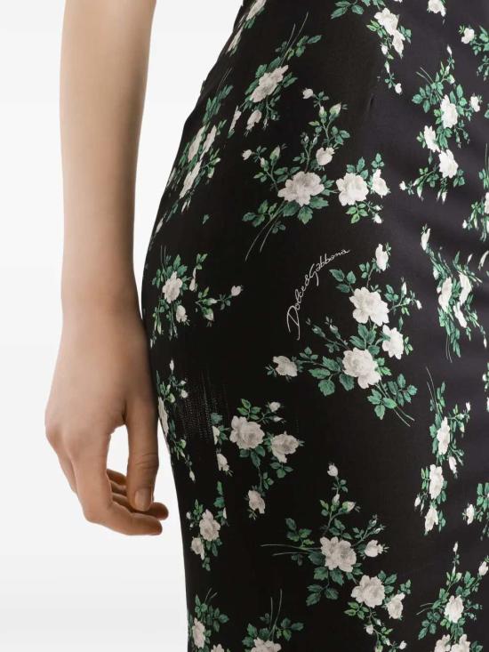 26SS 돌체앤가바나 롱 스커트 F4DDFTFSA88 HX6CG ROSELL BIANCA FNERO - DOLCE & GABBANA