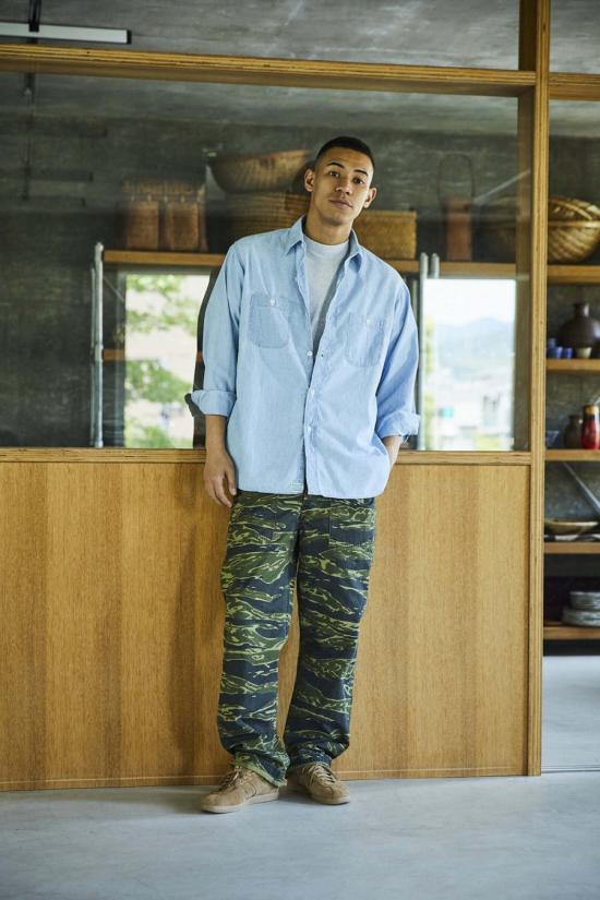  오어슬로우 셔츠 Orslow 릴렉스핏 샴브레이 워크 셔츠 - ORSLOW