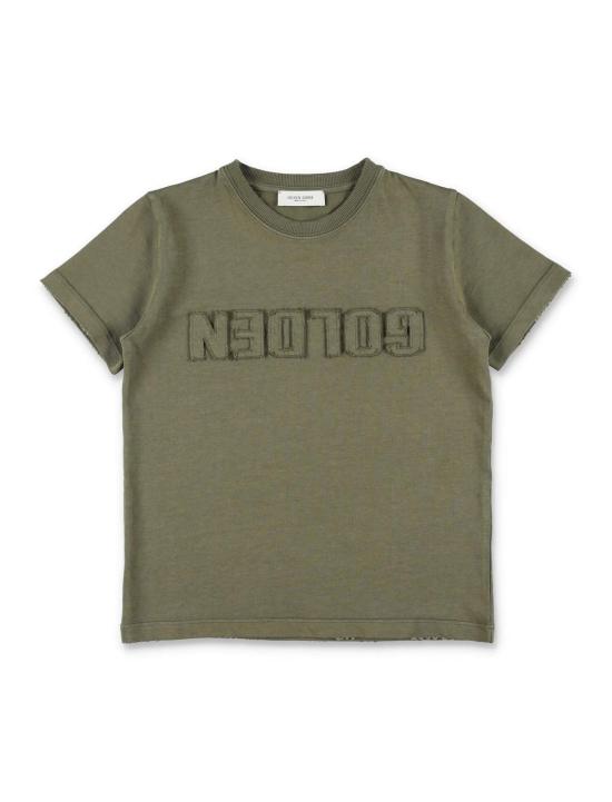  [키즈] 골든구스 티셔츠 골든 구스 로고 아동용 티셔츠 (더스티 올리브 색상)