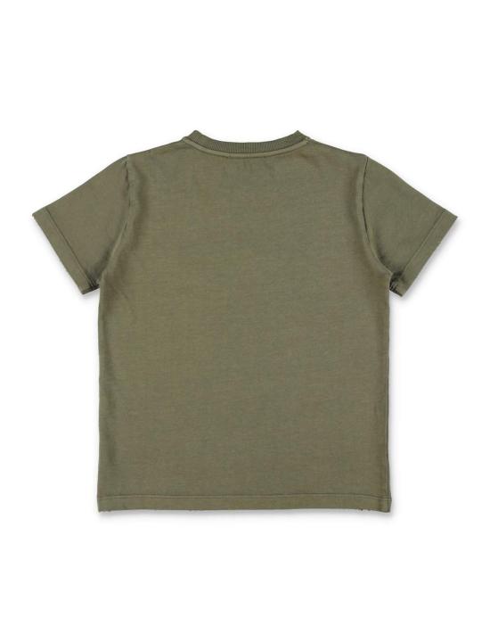  [키즈] 골든구스 티셔츠 골든 구스 로고 아동용 티셔츠 (더스티 올리브 색상) - GOLDEN GOOSE