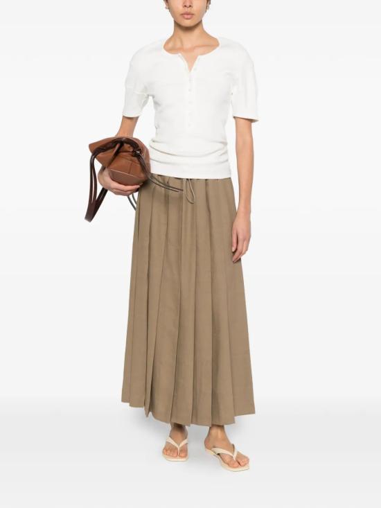 26SS 파비아나 필리피 미디 스커트 GND276F398 D5441275 Green - FABIANA FILIPPI