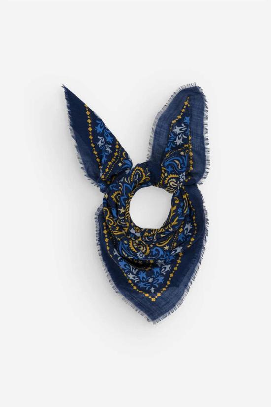  메종 르콩트 플라망 머플러/스카프 Maison Lecomte Flament 울 실크 블렌드 Hossegor 반다나 스카프 - MAISON LECOMTE FLAMENT