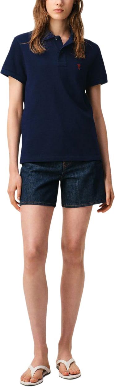 26FW 아미 스몰 하트 로고 폴로 셔츠 BFUPL001760430 NAVY - AMI