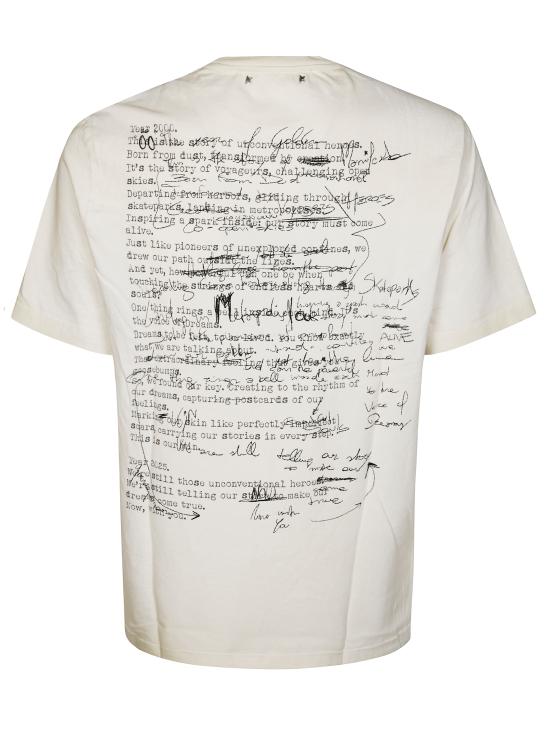 25FW 골든구스 반팔 티셔츠 GMP01220P002140 82432 ARTIC WOLF BLACK - GOLDEN GOOSE