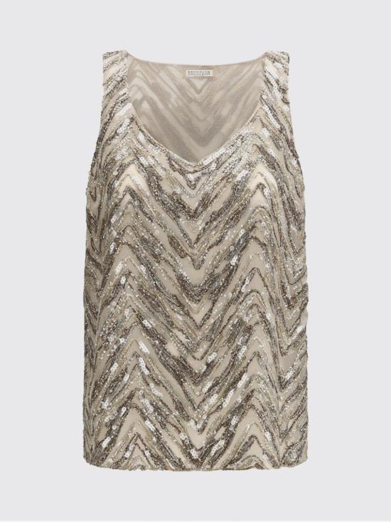 26SS 브루넬로 쿠치넬리 민소매 티셔츠 MF940HN602 C9504 White - BRUNELLO CUCINELLI