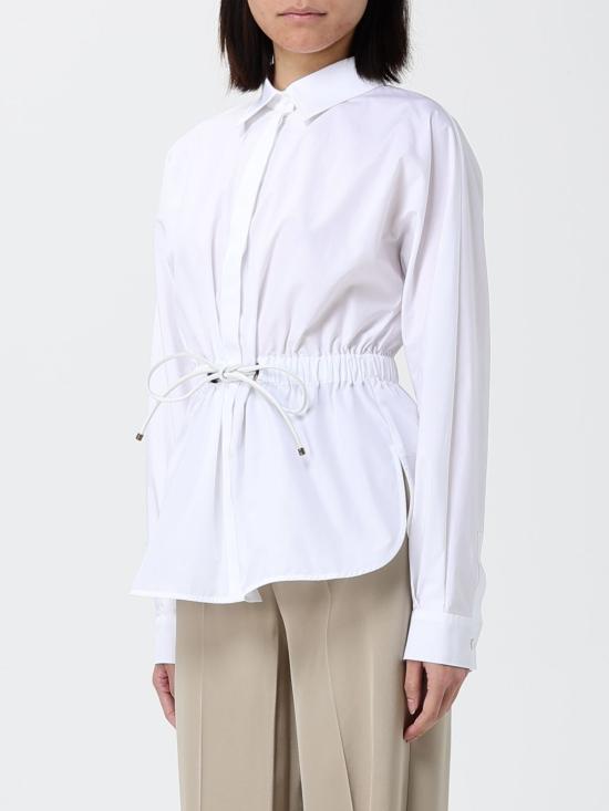 26SS 막스마라 Tazzina 드로스트링 셔츠 2611111052600 001 White - MAX MARA