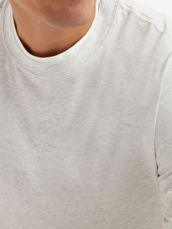  브루넬로 쿠치넬리 자수 로고 티셔츠 M0B137427 CY887PERLA - BRUNELLO CUCINELLI