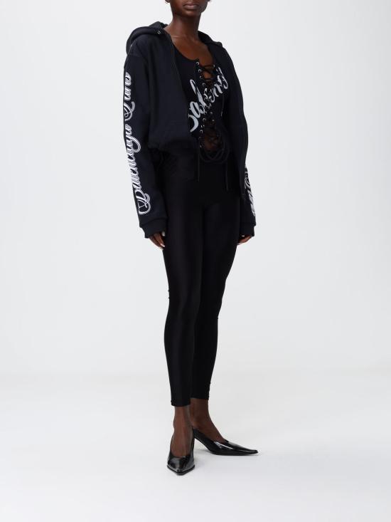 26SS 발렌시아가 커시브 레귤러 핏 집업 후디 851236TTVM8 6552 Black - BALENCIAGA