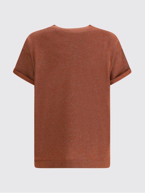 26SS 브루넬로 쿠치넬리 스파클링 캐시미어 실크 니트 티셔츠 M41810000 C4182 Brick Red - BRUNELLO CUCINELLI