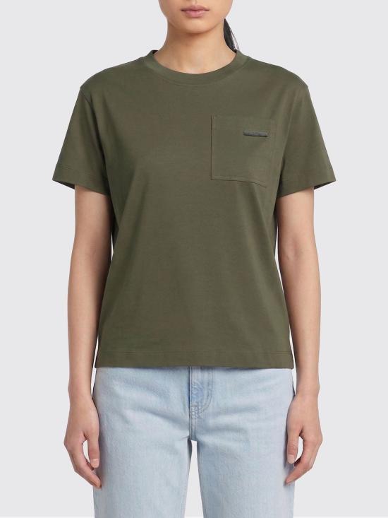 26SS 브루넬로 쿠치넬리 반팔 티셔츠 M0T81EC710 C9253 Green