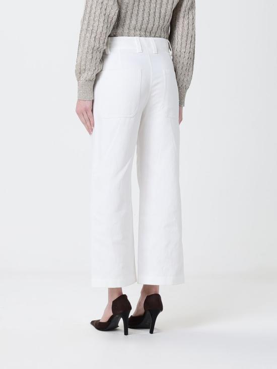 26SS 브루넬로 쿠치넬리 스트레이트 팬츠 ML118P9173 C600 White - BRUNELLO CUCINELLI