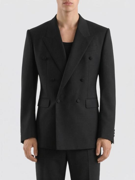 26SS 돌체앤가바나 더블 브레스티드 시칠리아 버진 울 자켓 G2VN8TGK048 N0000 Black
