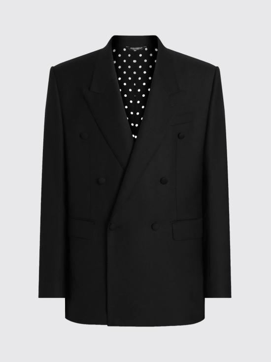 26SS 돌체앤가바나 더블 브레스티드 시칠리아 버진 울 자켓 G2VN8TGK048 N0000 Black - DOLCE & GABBANA