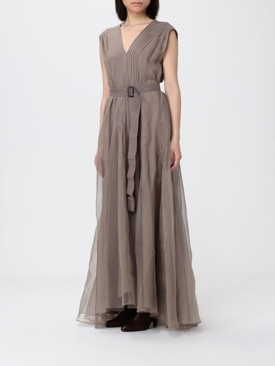 26SS 브루넬로 쿠치넬리 롱 원피스 MF940A5336 C8909 Beige - BRUNELLO CUCINELLI